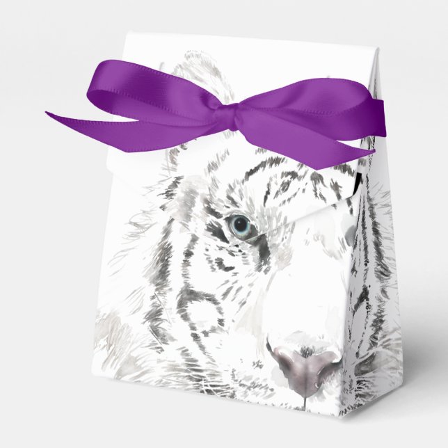 Ursprungligt W Tiger Watercolor Chinese Ideogram T Presentaskar (Framsidan Sidan)