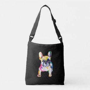 Ursprungligt Watercolor Hand Fransk Bulldog Gift Axelväska