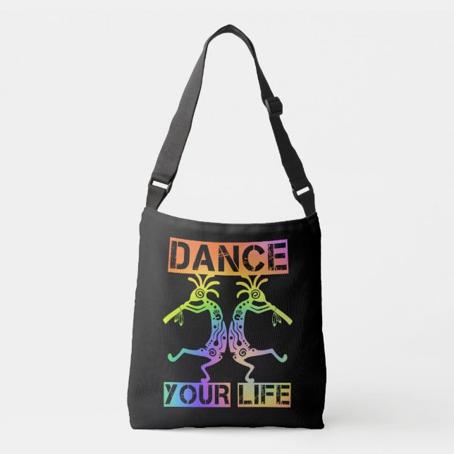 Ursprungsamerikaner Kokopelli - Dance Your Life 4 Axelväska (Framsida)