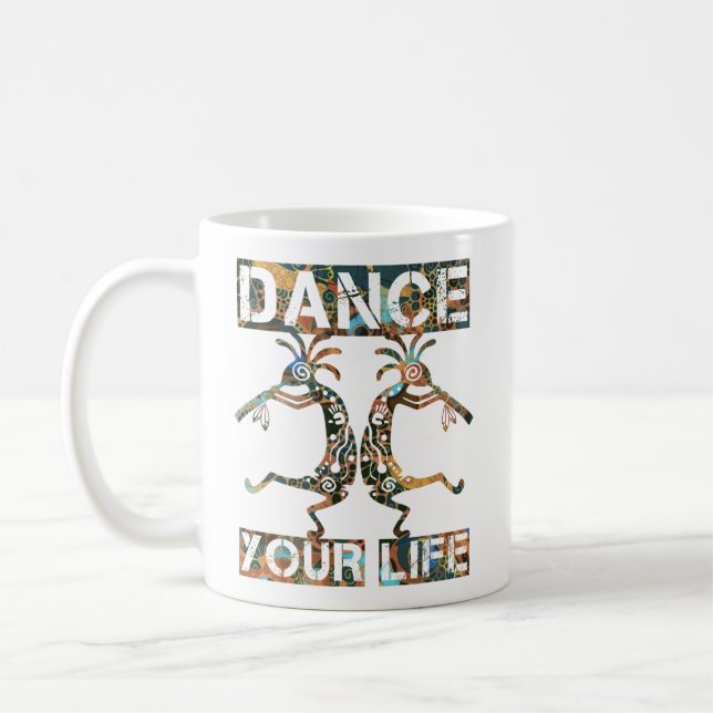 Ursprungsamerikaner Kokopelli - Dansa ditt liv 1 Kaffemugg (Vänster)