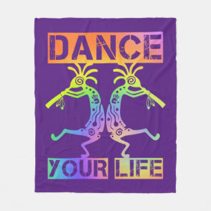 Ursprungsamerikaner Kokopelli - Dansa ditt liv 4 Fleecefilt