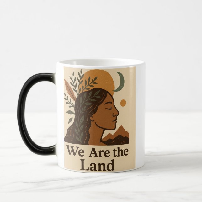 Ursprungsfolkets dag-mugg | Boho jordnära kaffe G Magisk Mugg (Vänster)