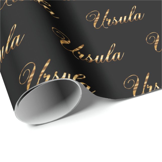 Ursula gold Design Lettering Geschenkpapier Presentpapper (Rullad Hörn)