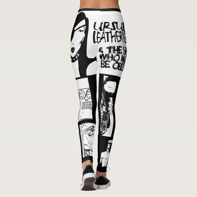 Ursula LEatherneck Punk Tecknad Strip Art Leggings (Baksida)