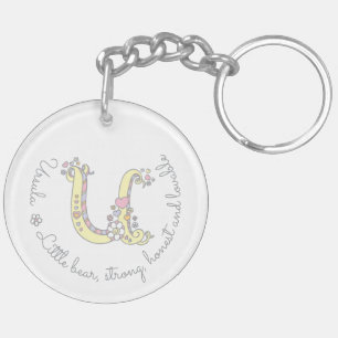 Ursula monogrambrev känd och menande nyckelring