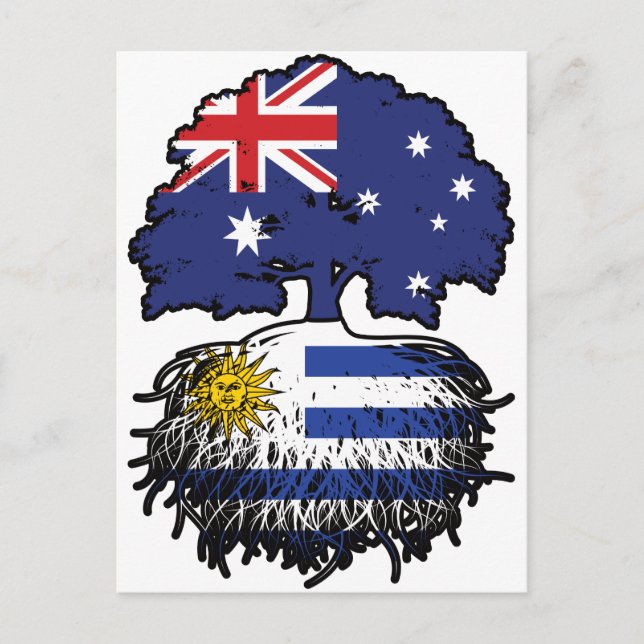 Uruguay-Australien Australien Träd Roots Vykort (Framsida)