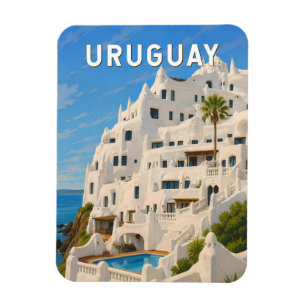 Uruguay Casapueblo Illustration Resa Konst Vintage Magnet