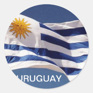 Uruguay Classic Round Sticker Runt Klistermärke