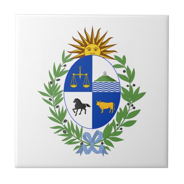 Uruguay country coat arms symbol emblem flag kakelplatta (Framsidan)