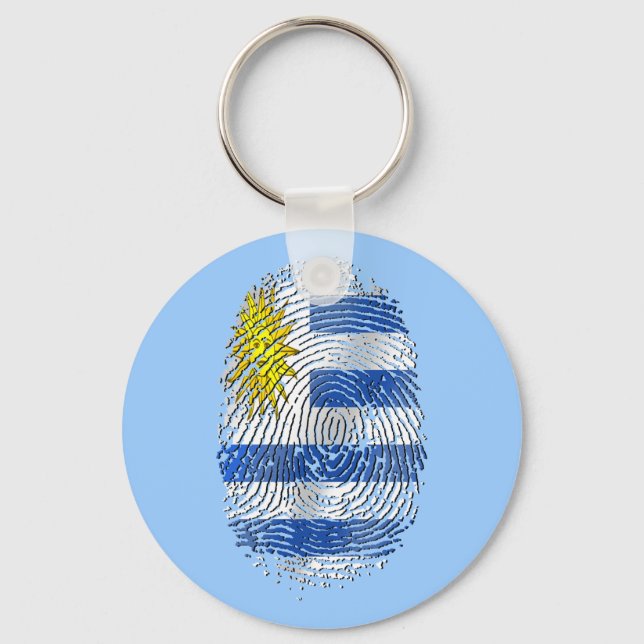 Uruguay-DNA-fingeravtryck, Uruguay-flagga pride Nyckelring (Framsida)