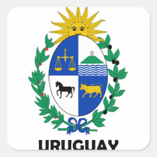URUGUAY - emblem / flagga / jacka arm / symbol Fyrkantigt Klistermärke