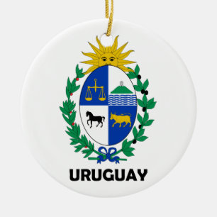 URUGUAY - emblem/flagga/vapensköld/symbol Julgransprydnad Keramik
