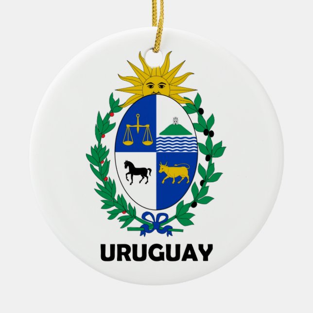 URUGUAY - emblem/flagga/vapensköld/symbol Julgransprydnad Keramik (Framsidan)