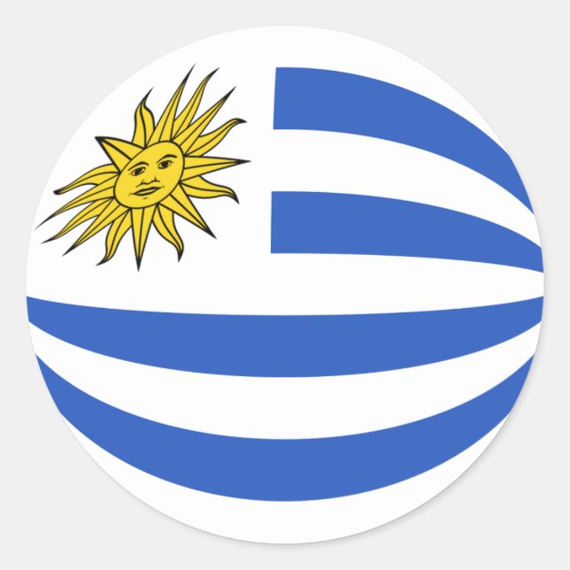 Uruguay Fisheye Flagga Klistermärke (Framsida)