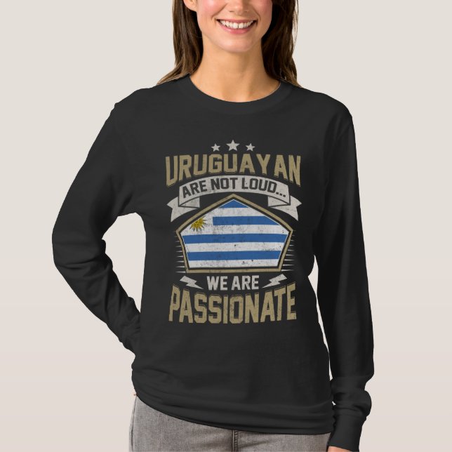 Uruguay Flag Eldfullt uruguayanska flickor & kvinn T Shirt (Framsida)