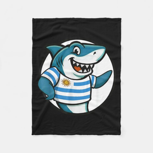 Uruguay Flag Shark Funny Uruguayan  Fleecefilt (Framsidan)