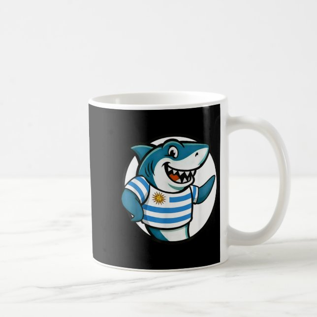Uruguay Flag Shark Funny Uruguayan  Kaffemugg (Höger)