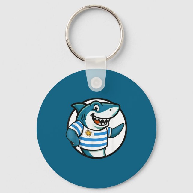 Uruguay Flag Shark Funny Uruguayan  Nyckelring (Framsida)
