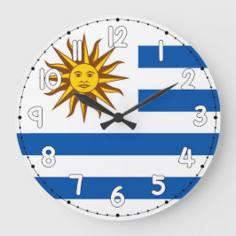 Uruguay Flag Wall Clock – Patriotic Home & Office  Stor Klocka