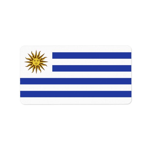 Uruguay flagga adressetikett (Framsidan)
