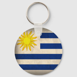 Uruguay flagga bekymrade Keychain Nyckelring