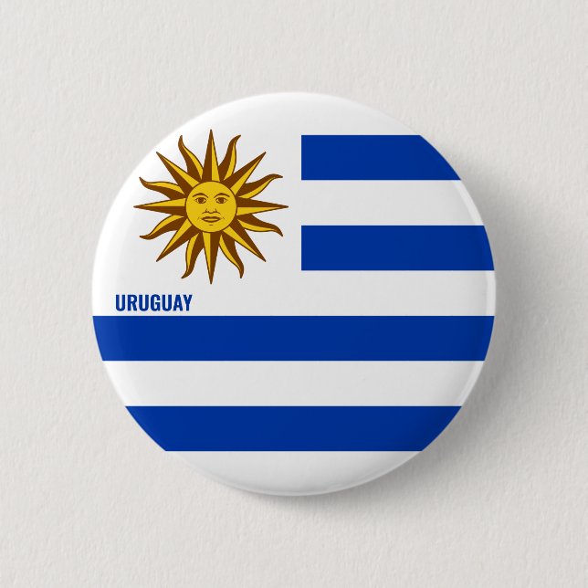 Uruguay Flagga Charming Patriotic Button Knapp (Framsida)