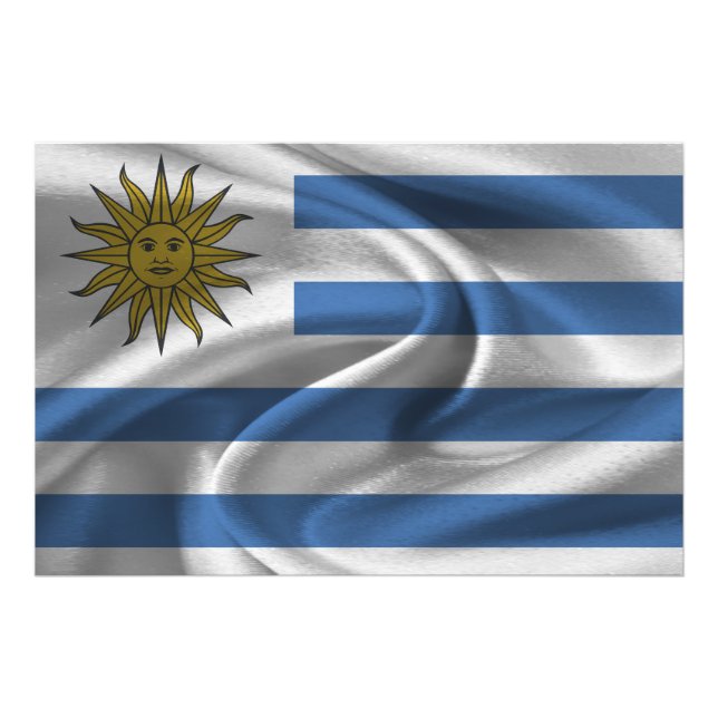 Uruguay Flagga Fototryck (Framsidan)