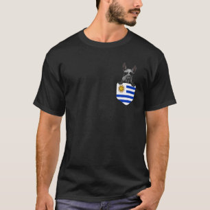 Uruguay Flagga Giant Schnauzer Hund in Pocket T Shirt