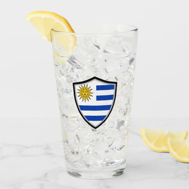 Uruguay flagga glaskopp (Framsida Ice)