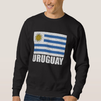 Uruguay Flagga Grunge Vintage Souvenir Uruguay Lång Ärmad Tröja