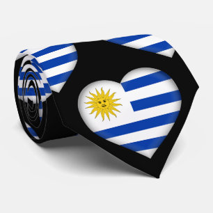 Uruguay Flagga Heart Mönster Neck Tie Slips