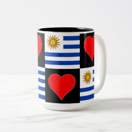 Uruguay Flagga Heart Mönster-Roligten Patriotic Ur Två-Tonad Mugg