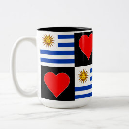 Uruguay Flagga Heart Mönster-Roligten Patriotic Ur Två-Tonad Mugg