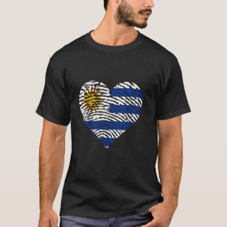 Uruguay Flagga Heart-Pridet Uruguay Roots T Shirt