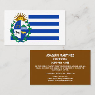 Uruguay Flagga & Jacka av Arm, Flagga av Uruguay Visitkort