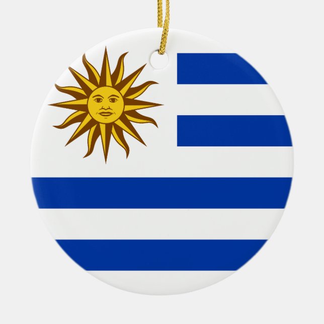 Uruguay-flagga Julgransprydnad Keramik (Framsidan)