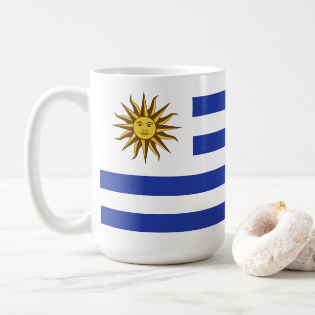 Uruguay flagga kaffemugg (Med munk)