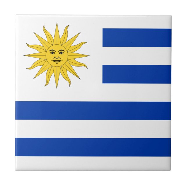 Uruguay Flagga Kakelplatta (Framsidan)