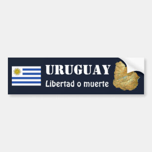 Uruguay Flagga + Karta Bildäckslapp Bildekal