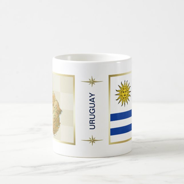 Uruguay flagga + Kartamugg Kaffemugg (Center)