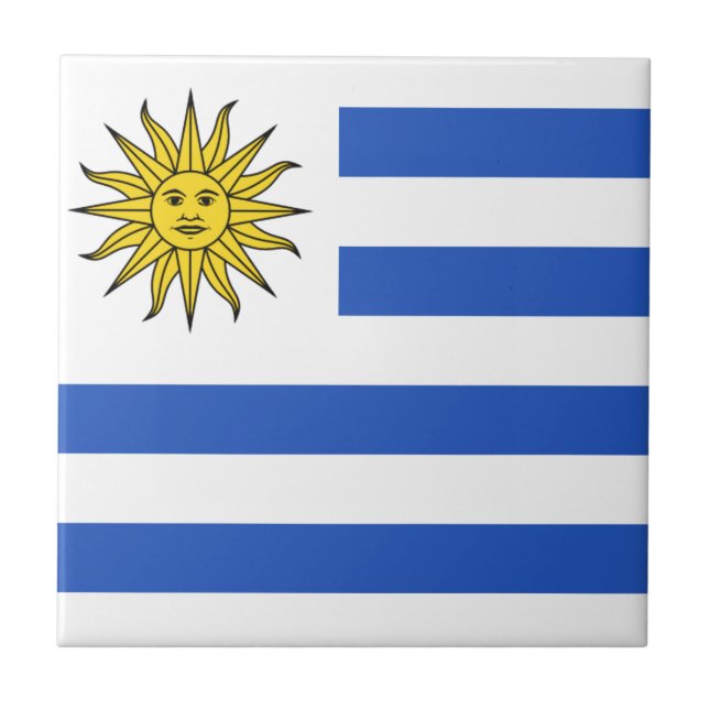 Uruguay Flagga Keramisk Platta Kakelplatta (Framsidan)