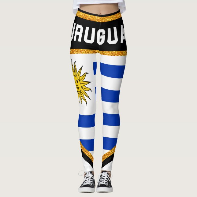 Uruguay Flagga Leggings (Framsida)