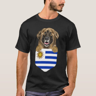 Uruguay Flagga Leonberger Hund in Pocket T Shirt