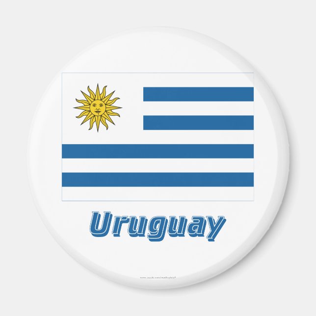 Uruguay Flagga med Namn Magnet (Framsidan)