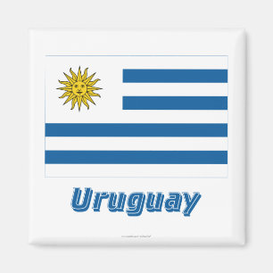 Uruguay flagga med namn magnet