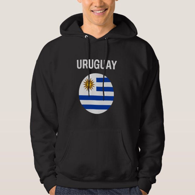 Uruguay Flagga Modern Hoodie (Framsida)