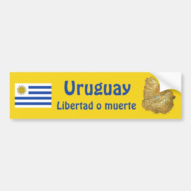 Uruguay Flagga och Kart Dekal (Framsidan)