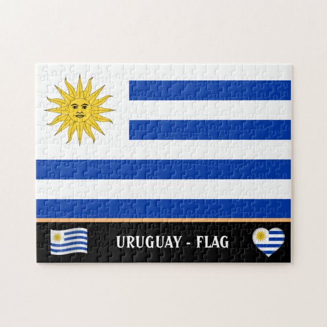 Uruguay Flagga och Uruguay land / Uruguay Pussel (Horisontell)