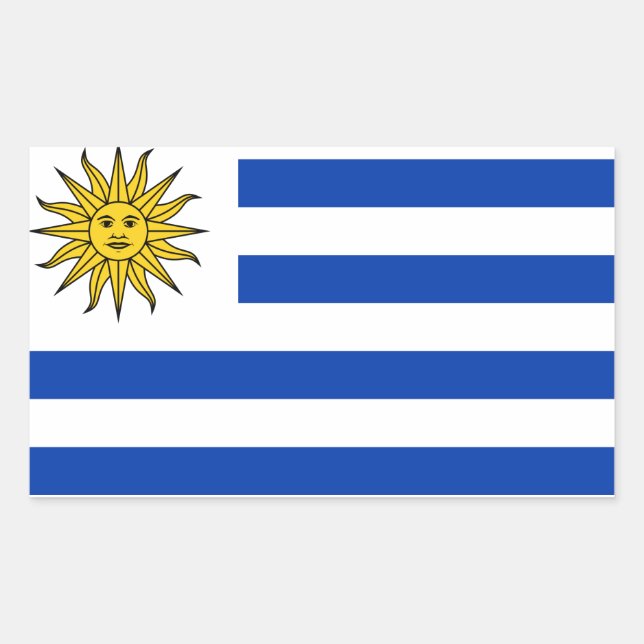 Uruguay flagga rektangulärt klistermärke (Framsida)