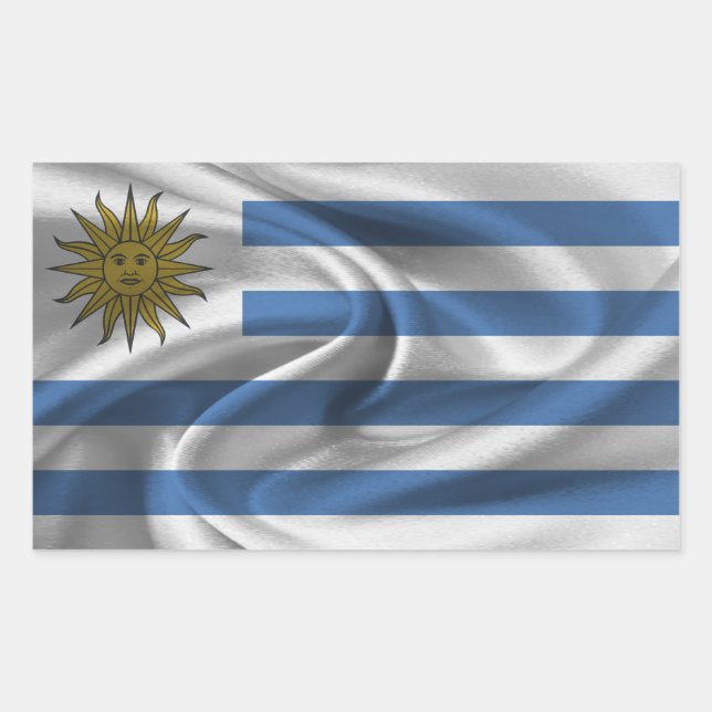 Uruguay Flagga Rektangulärt Klistermärke (Framsida)